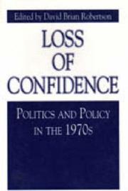 Cover of: Loss of Confidence by David Brian Robertson
