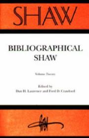 Cover of: Bibliographical Shaw by edited by Dan H. Laurence and Fred D. Crawford ; assisted by MaryAnn K. Crawford.