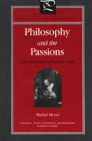 Cover of: Philosophy and the Passions by Michel Meyer