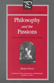Cover of: Philosophy and the Passions by Michel Meyer