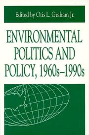 Cover of: Environmental Politics and Policy 1960s to 1990s (Issues in Policy History, 9)