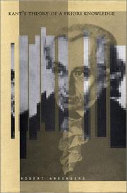 Cover of: Kant's theory of a priori knowledge by Robert Greenberg
