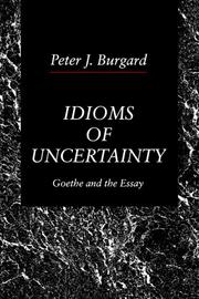Cover of: Idioms Of Uncertainity