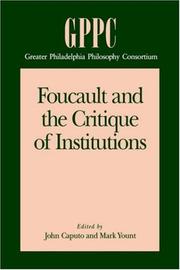 Cover of: Foucault and the Critique of Institutions
