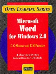 Cover of: Microsoft Word for Windows (Open Learning) by E.M. Prentice, Gladys G. Skinner