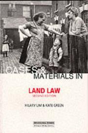 Cover of: Cases and Materials in Land Law