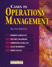 Cover of: Cases in Operations Management by Robert Johnston