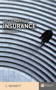 Dictionary of Insurance by Carol S. C. Bennett