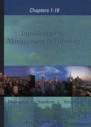 Cover of: Introduction to Management Accounting with Pin Card