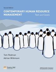 Cover of: Contemporary human resource management by [edited by] Tom Redman, Adrian Wilkinson.