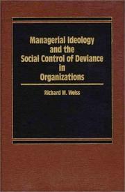 Cover of: Managerial ideology and the social control of deviance in organizations