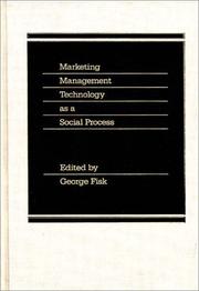 Cover of: Marketing management technology as a social process