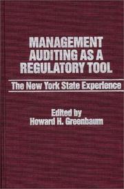 Cover of: Management Auditing as a Regulatory Tool: The New York State Experience