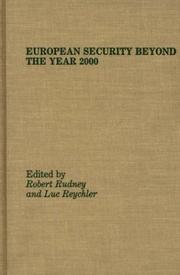 Cover of: European security beyond the year 2000 by edited by Robert Rudney and Luc Reychler.