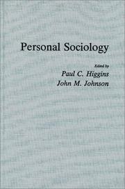 Cover of: Personal sociology
