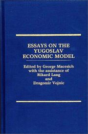 Cover of: Essays on the Yugoslav economic model | 