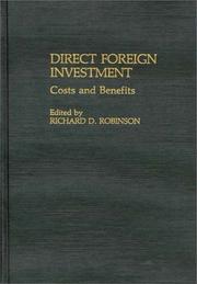 Cover of: Direct Foreign Investment: Costs and Benefits