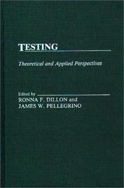 Cover of: Testing: theoretical and applied perspectives
