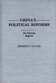 Cover of: China's political reforms by Benedict Stavis