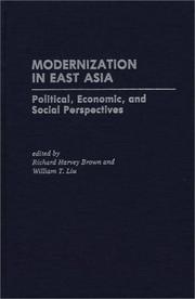 Cover of: Modernization in East Asia: political, economic, and social perspectives