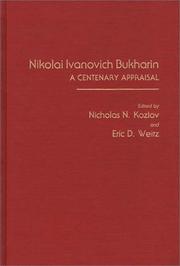 Cover of: Nikolai Ivanovich Bukharin: A Centenary Appraisal