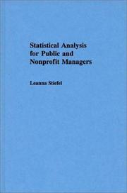 Cover of: Statistical analysis for public and nonprofit managers