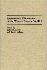 Cover of: International dimensions of the Western Sahara conflict
