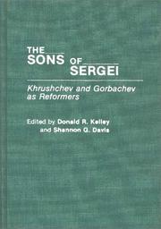 Cover of: The Sons of Sergei by edited by Donald R. Kelley and Shannon G. Davis.