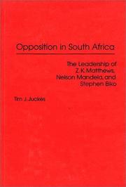 Opposition in South Africa by Tim J. Juckes