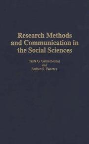 Cover of: Research methods and communication in the social sciences