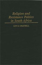 Cover of: Religion and resistance politics in South Africa