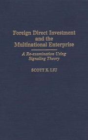 Cover of: Foreign direct investment and the multinational enterprise: a re-examination using signaling theory