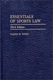 Cover of: Essentials of Sports Law: Third Edition