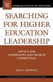 Cover of: Searching for Higher Education Leadership by Jean A. Dowdall