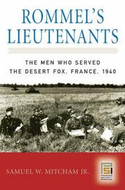Cover of: Rommel's Lieutenants by Samuel W. Mitcham