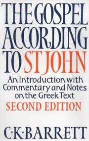 Cover of: The Gospel According to St.John by C. K. Barrett