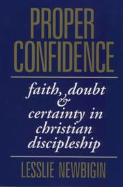 Cover of: Proper Confidence by Lesslie Newbigin