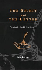 Cover of: The Spirit and the Letter by John Barton