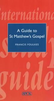 Cover of: A Guide to st Matthew's Gospel (Spck International Study Guide 37)