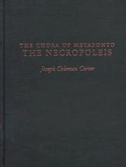 Cover of: The chora of Metaponto: the necropoleis