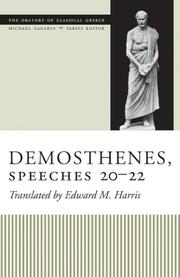 Cover of: Demosthenes, Speeches 20-22 by Edward M. Harris