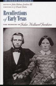 Cover of: Recollections of Early Texas by John Holland Jenkins - historical marker info