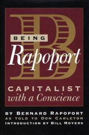 Cover of: Being Rapoport by Bernard Rapoport