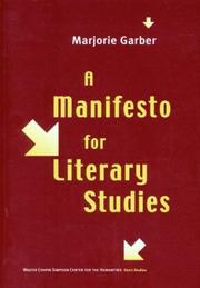 Cover of: A manifesto for literary studies