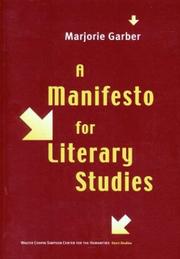 A manifesto for literary studies by Marjorie B. Garber