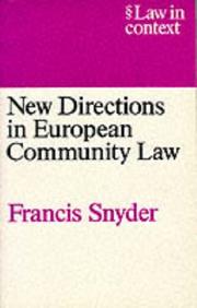 Cover of: New Directions in European Community Law (Law in Context)