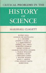 Cover of: Critical Problems in the History of Science: Proceedings of the Institute for the History Of Science, 1957