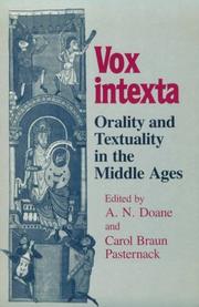 Cover of: Vox Intexta: Orality and Textuality in the Middle Ages