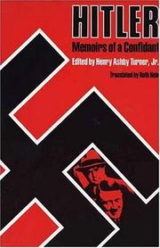 Cover of: Hitler--memoirs of a confidant | Otto Wagener