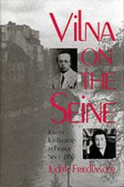 Cover of: Vilna on the Seine by Judith Friedlander